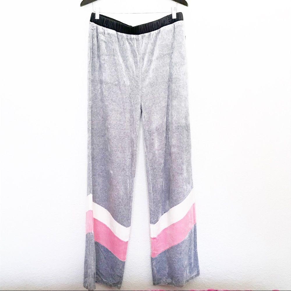 JUICY COUTURE  Colorblock Velour Wide Leg Pants